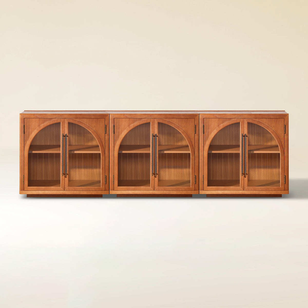 Alvar Arched 91″ Oak Media Console(Set of 3)