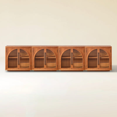 Alvar Arched 121″ Oak Media Console(Set of 4)