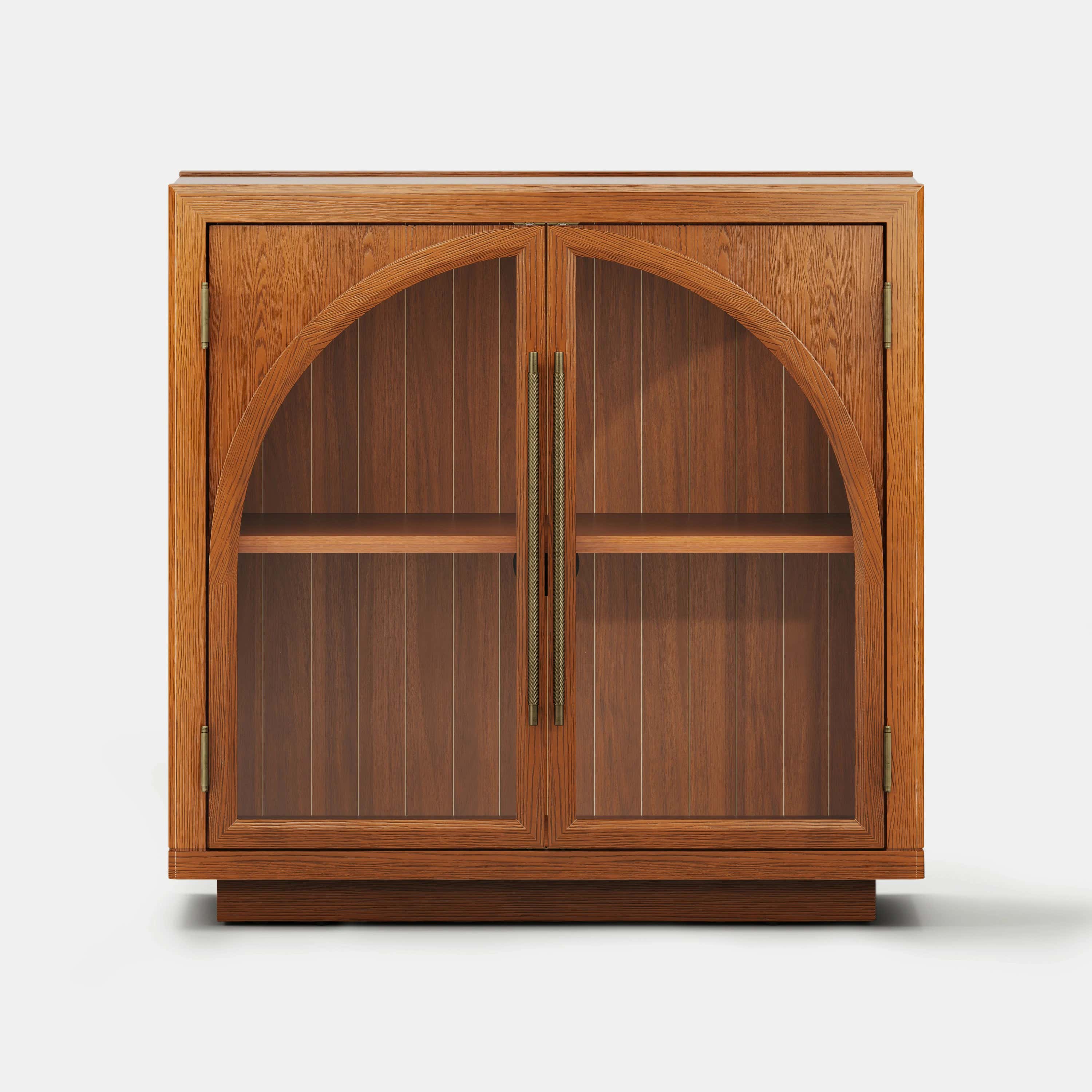 Alvar Arched 95″ Oak Media Console(Set of 3)