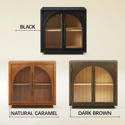 Alvar Arched 95″ Oak Media Console(Set of 3)