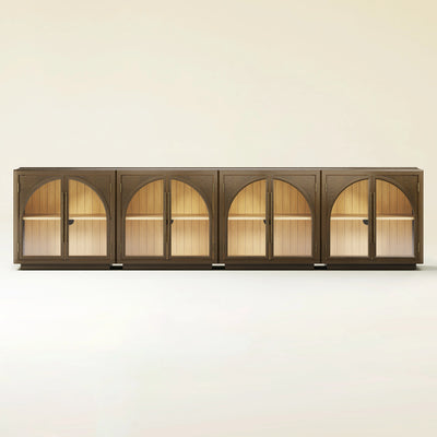 Alvar Arched 121″ Oak Media Console(Set of 4)