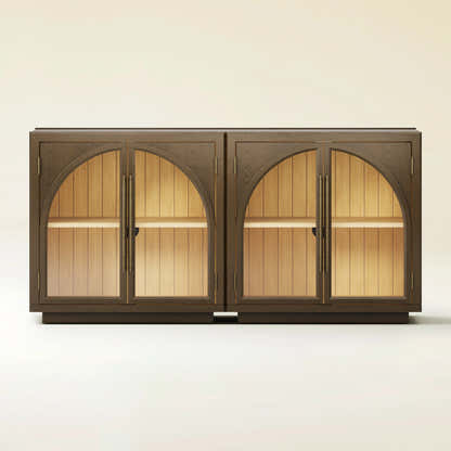 Alvar Arched 63″ Oak Media Console(Set of 2)