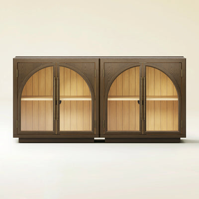 Alvar Arched 61″ Oak Media Console(Set of 2)