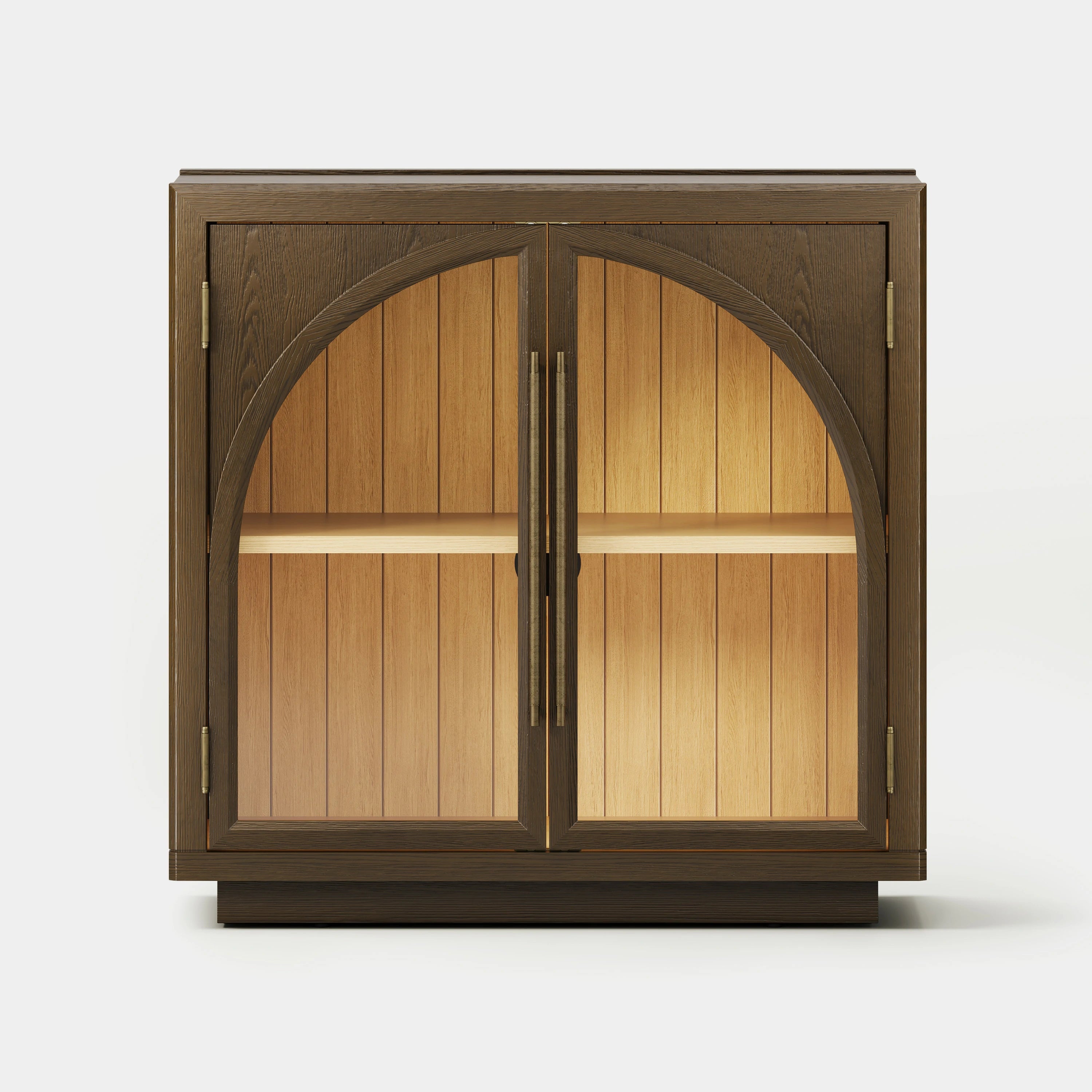 Alvar Arched 95″ Oak Media Console(Set of 3)