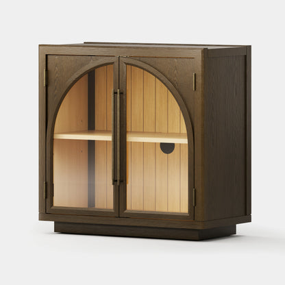 Alvar Arched 95″ Oak Media Console(Set of 3)