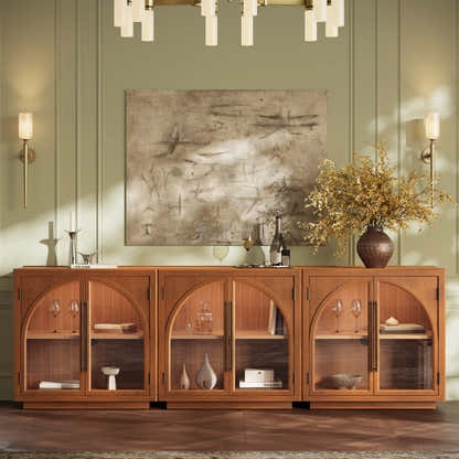 Alvar Arched 63″ Oak Media Console(Set of 2)