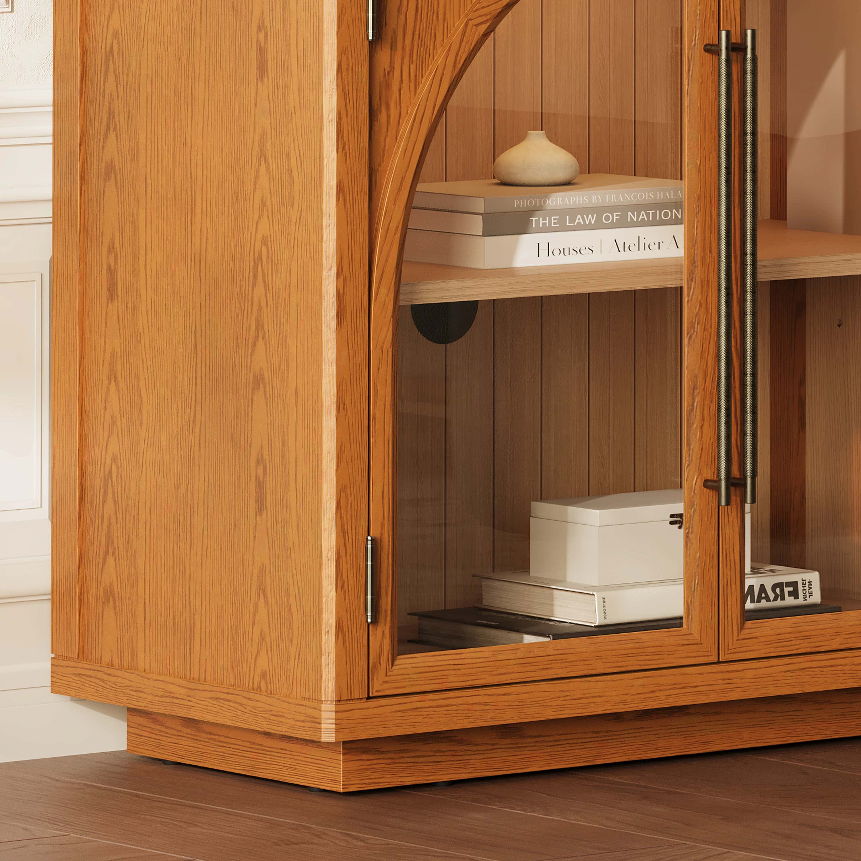 Alvar Arched 126″ Oak Modular Media Console(Set of 4)