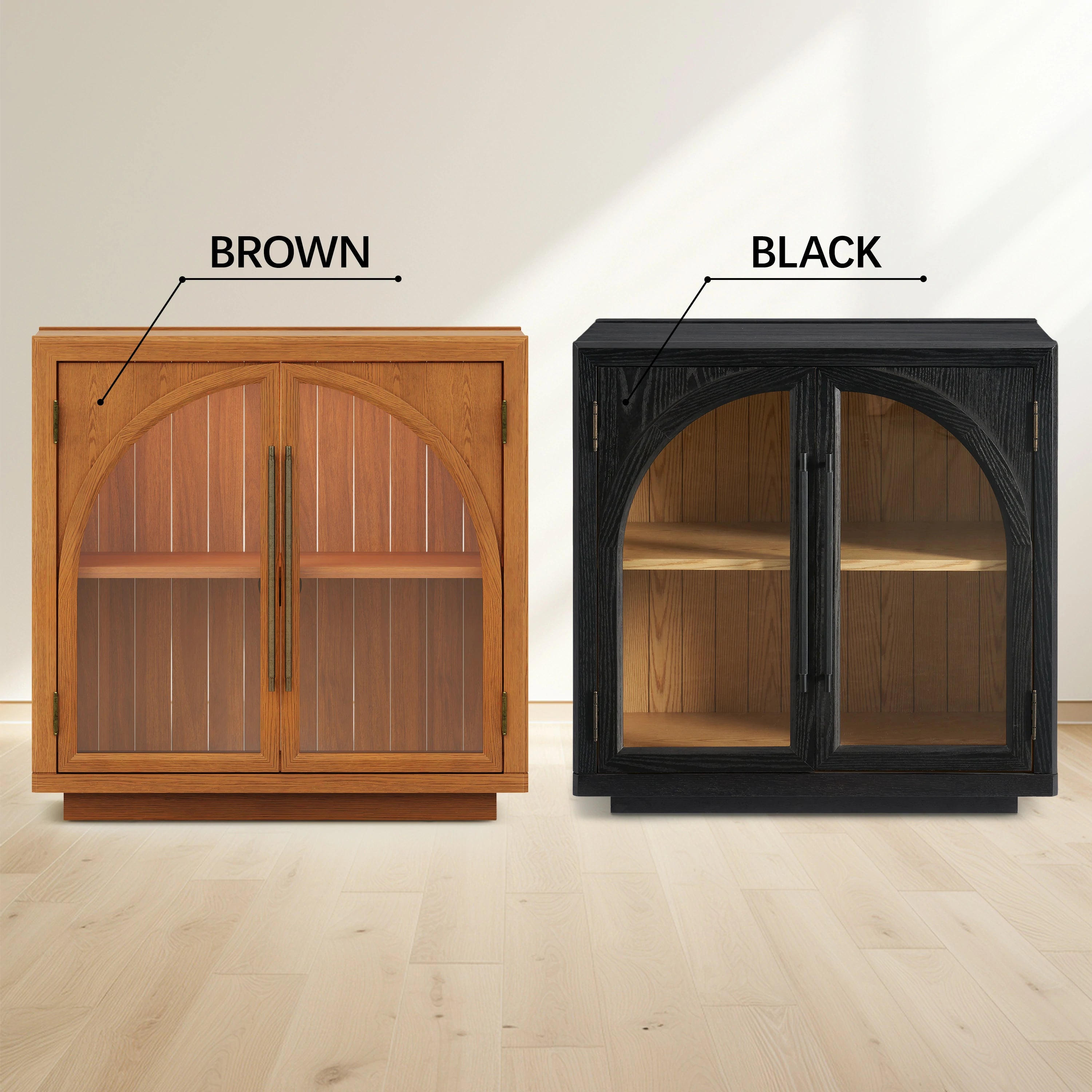 Alvar Arched 32″  Oak Storage Cabinet