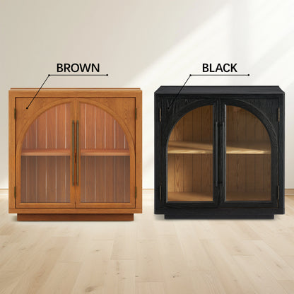 Alvar Arched 126″ Oak Media Console(Set of 4)