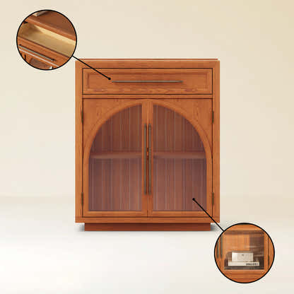 Alvar Arched 62.9" Oak Sideboard with Drawers(Set of 2)