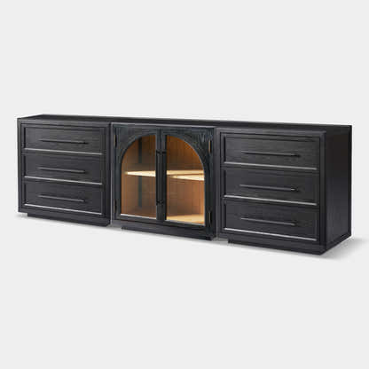 Alvar Arched 94.5″ Oak Modular Media Console(Set of 3)