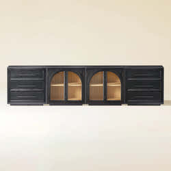 Alvar Arched 126″ Oak Modular Media Console(Set of 4)