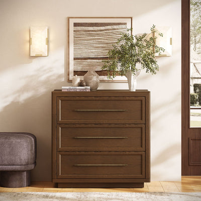 Alvar 30″ Oak 3-Drawer Chest