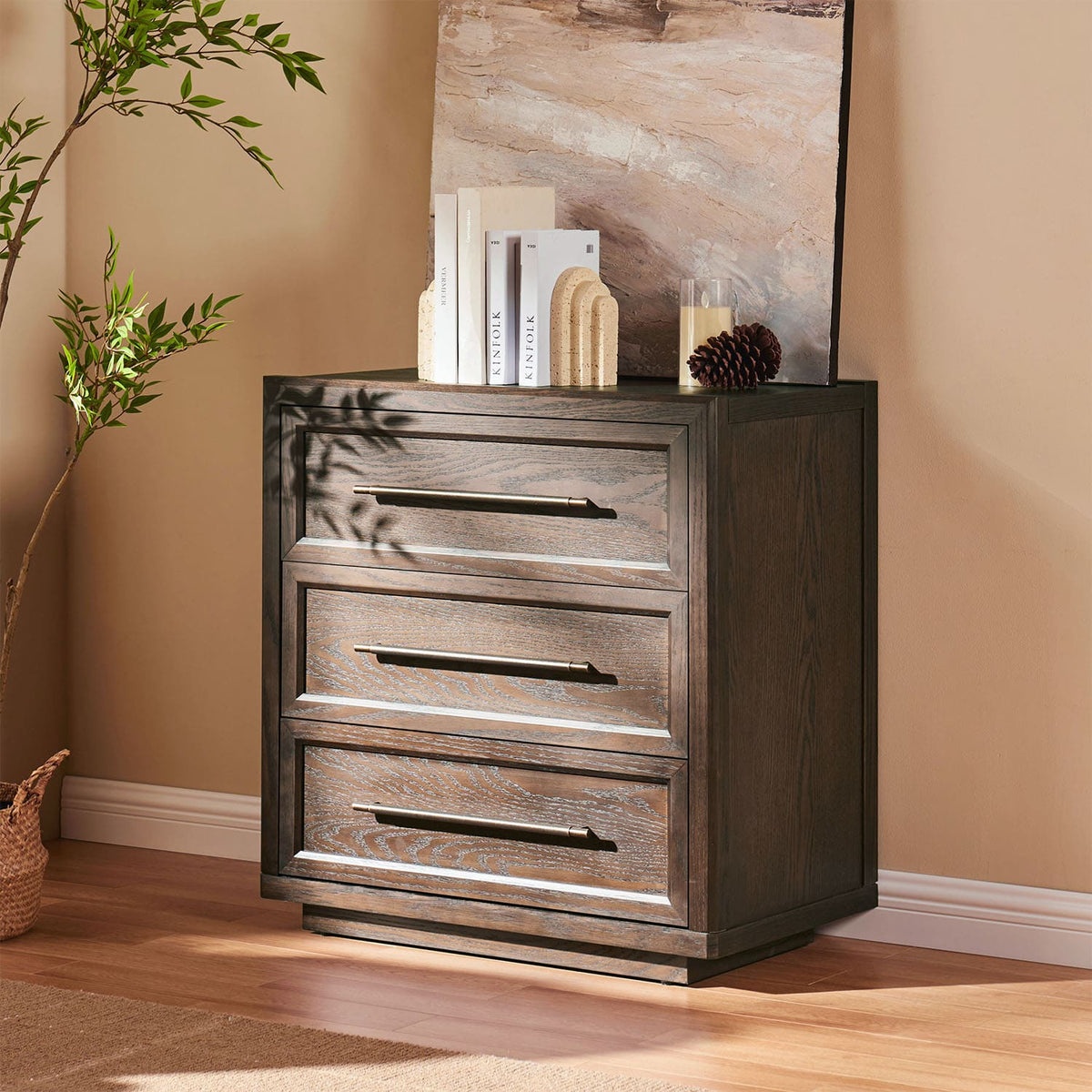 Alvar 30″ Oak 3-Drawer Chest