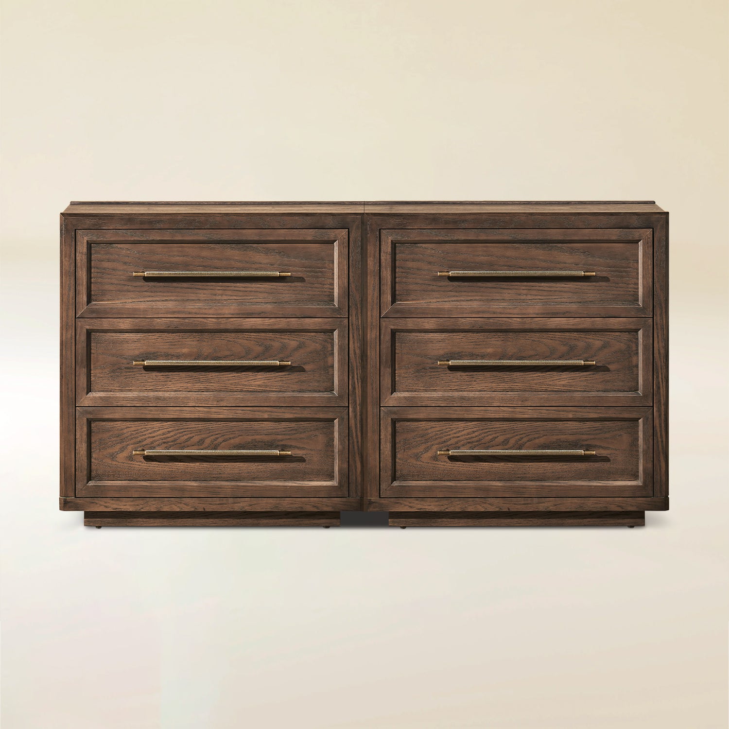 Alvar 61″ Oak 6-Drawer Chest(Set of 2)