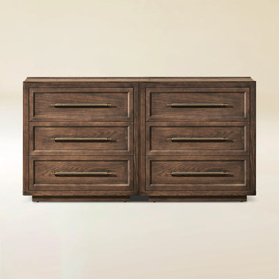 Alvar 61″ Oak 6-Drawer Chest(Set of 2)