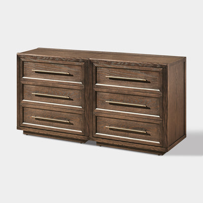 Alvar 61″ Oak 6-Drawer Chest(Set of 2)