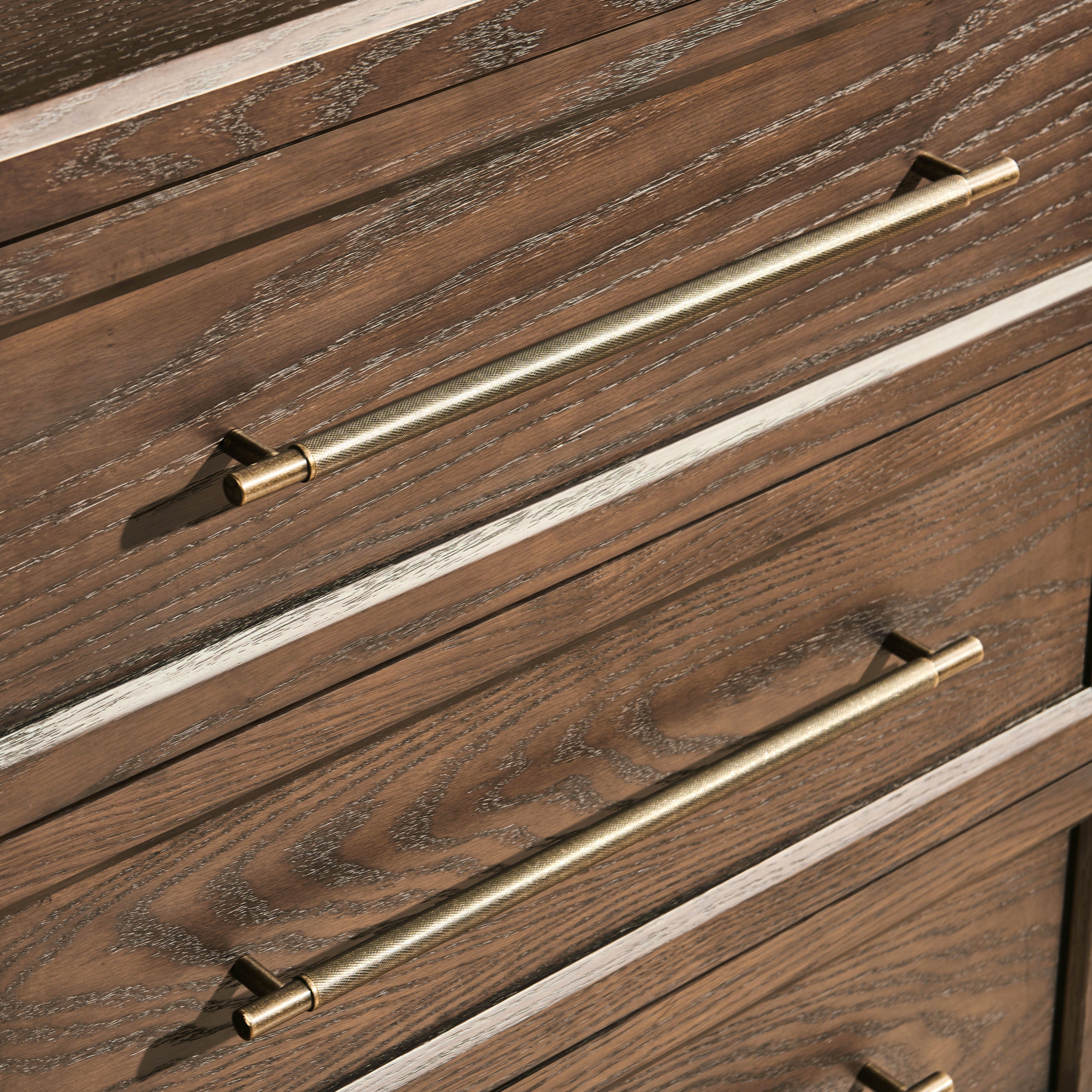 Alvar 61″ Oak 6-Drawer Chest(Set of 2)