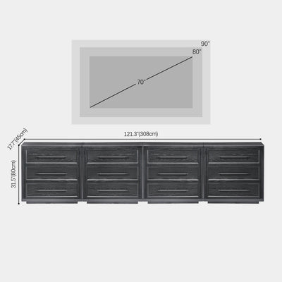 Alvar 121″ Oak 12-Drawer Chest(Set of 4)