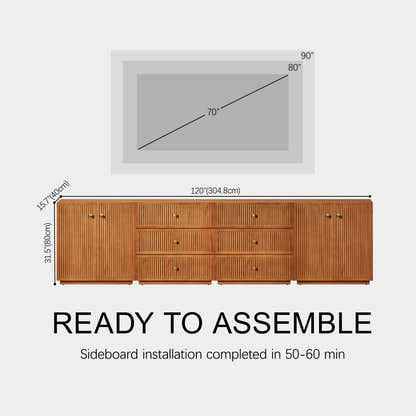 Avery Oak Modular Media Console 120"W