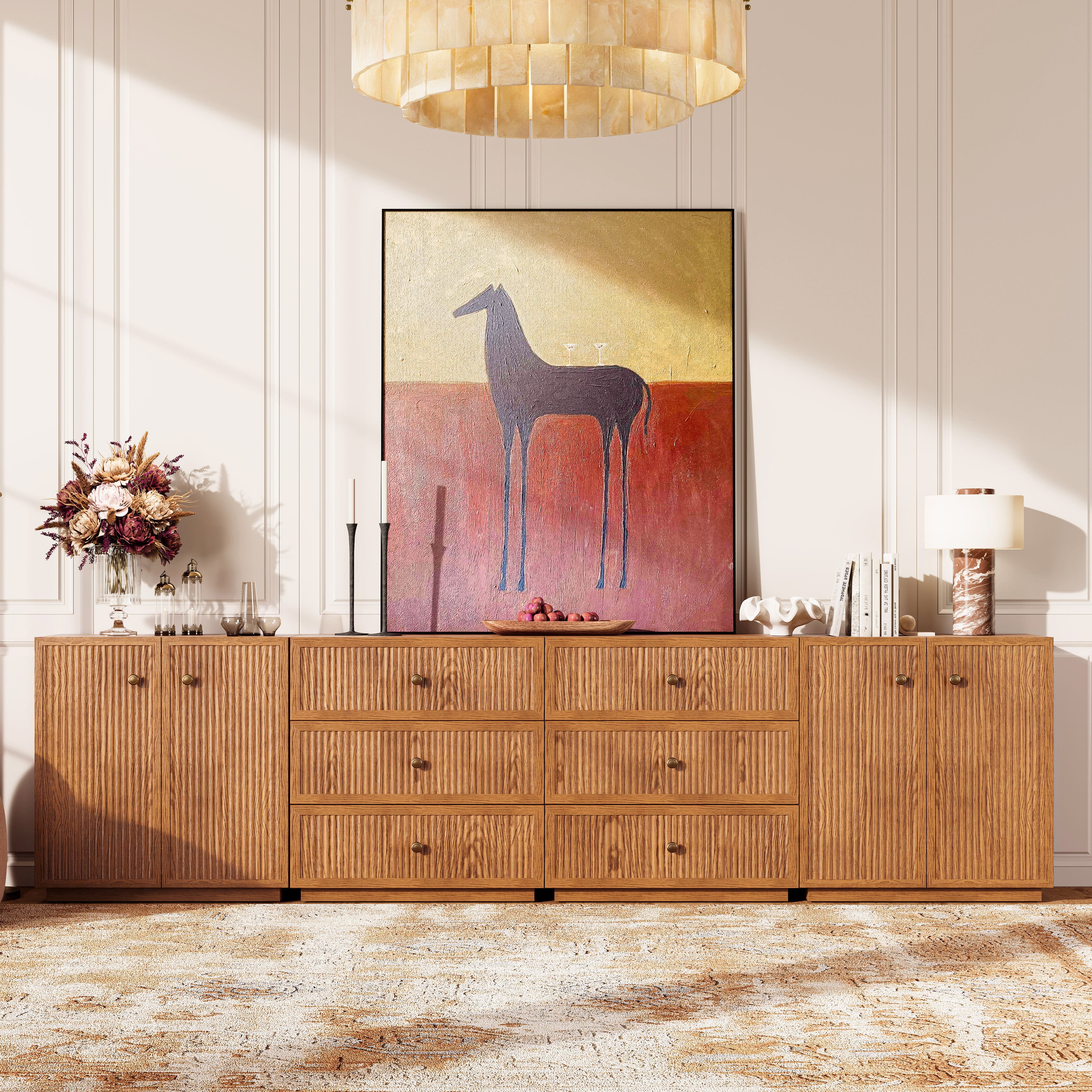 Avery Oak Modular Media Console 120"W