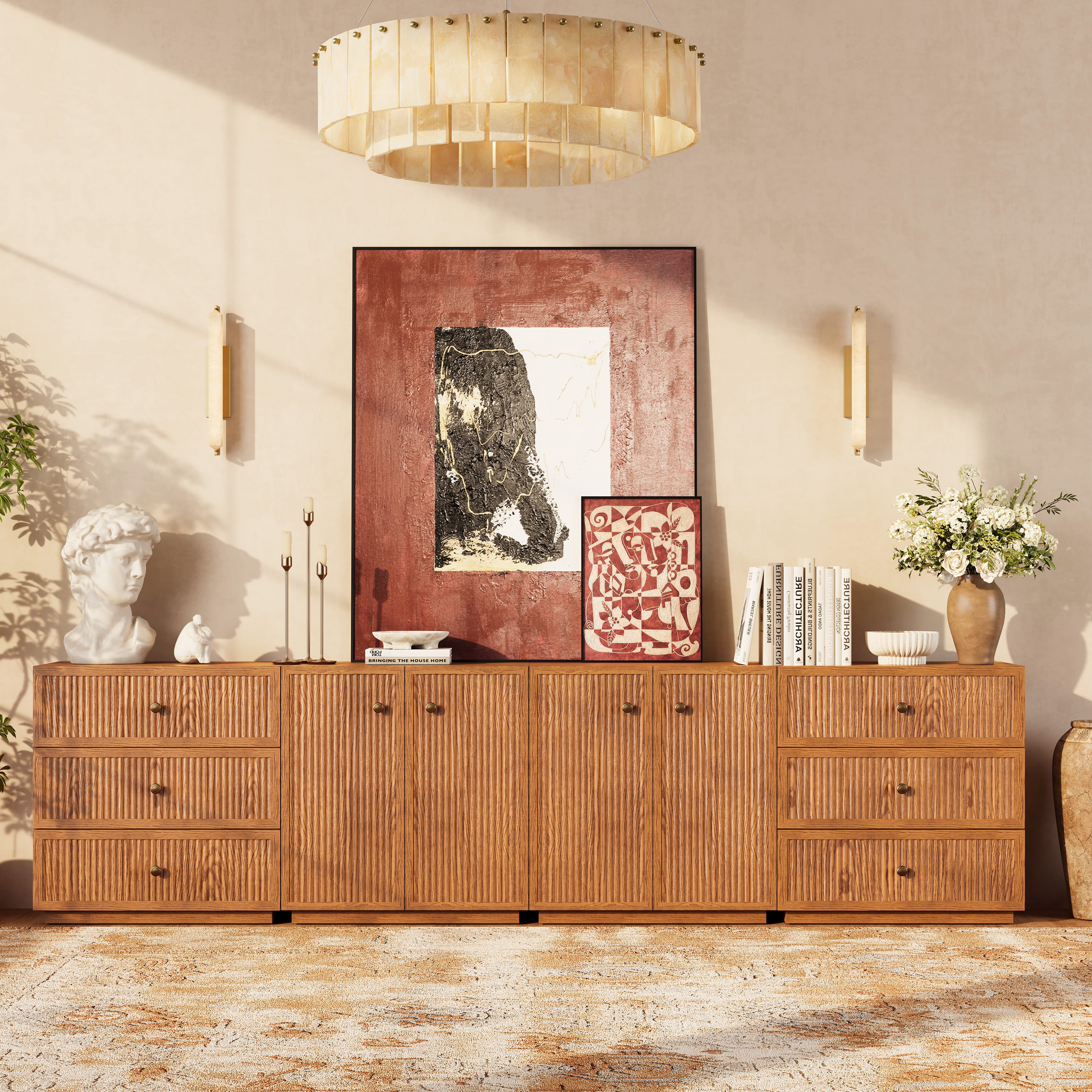 Avery Oak Modular Media Console 120"W