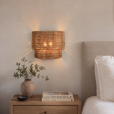 Cavana Rattan Wall Sconce#Finish_Gold