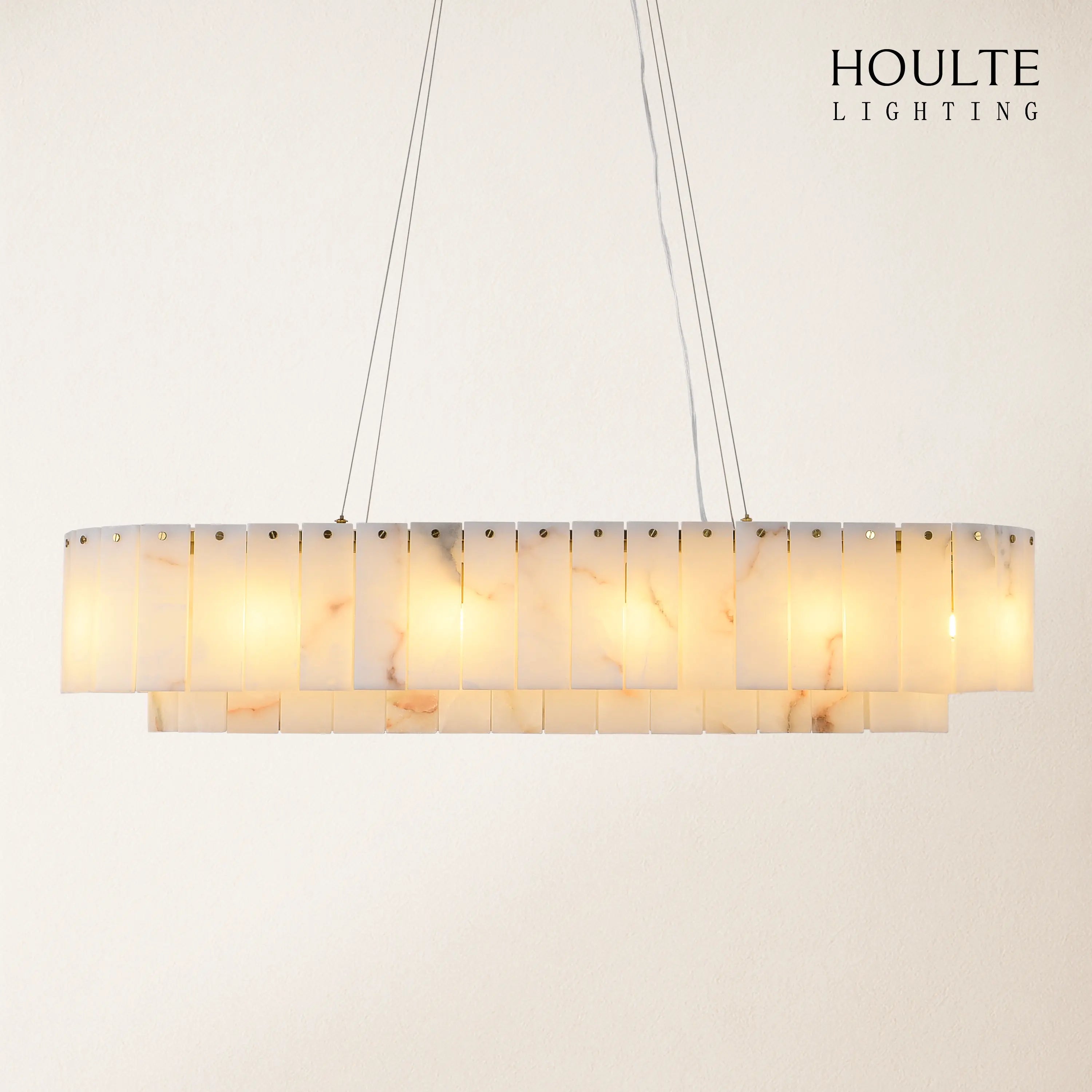 Sawyer Alabaster Rectangle Chandelier 40"L