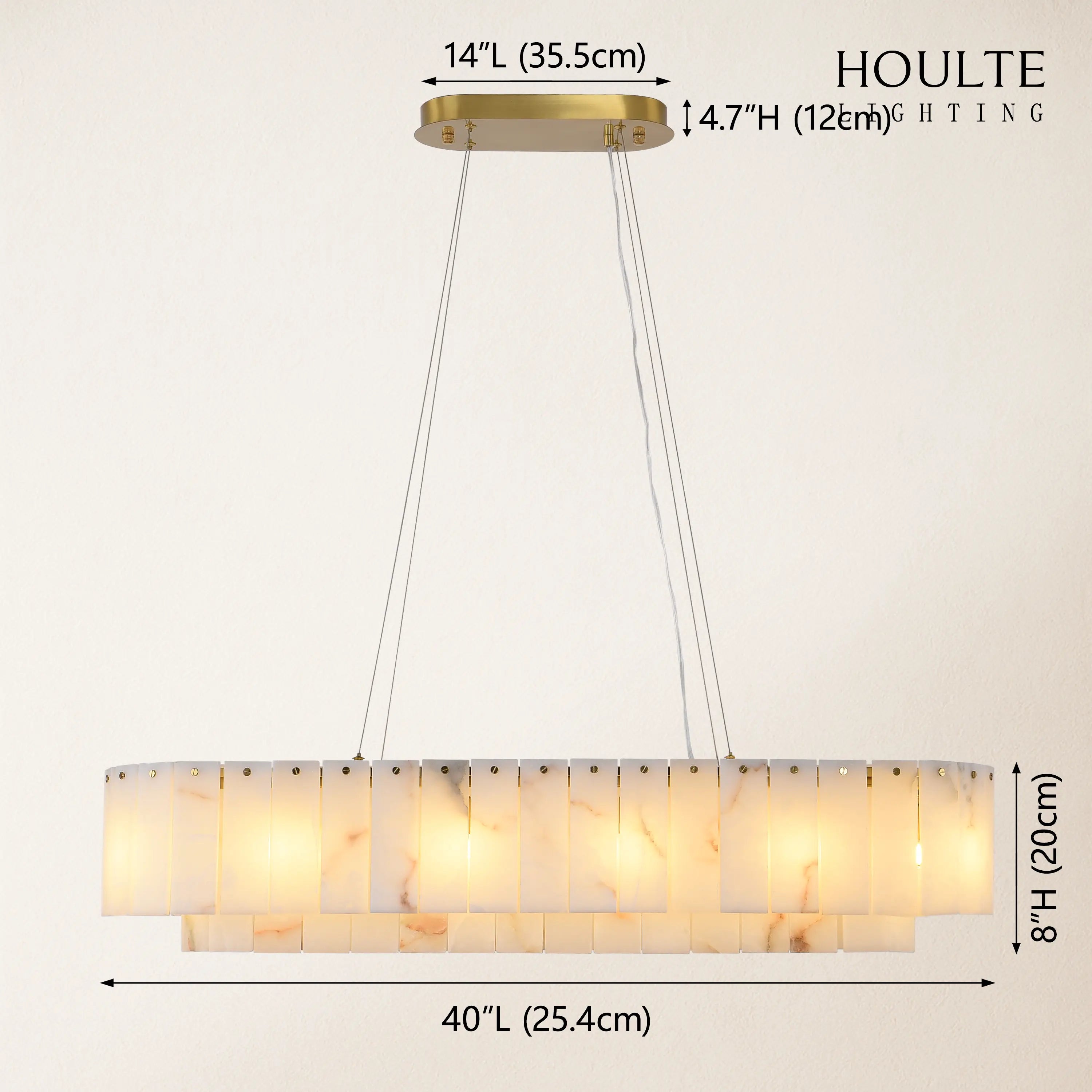 Sawyer Alabaster Rectangle Chandelier 40"L