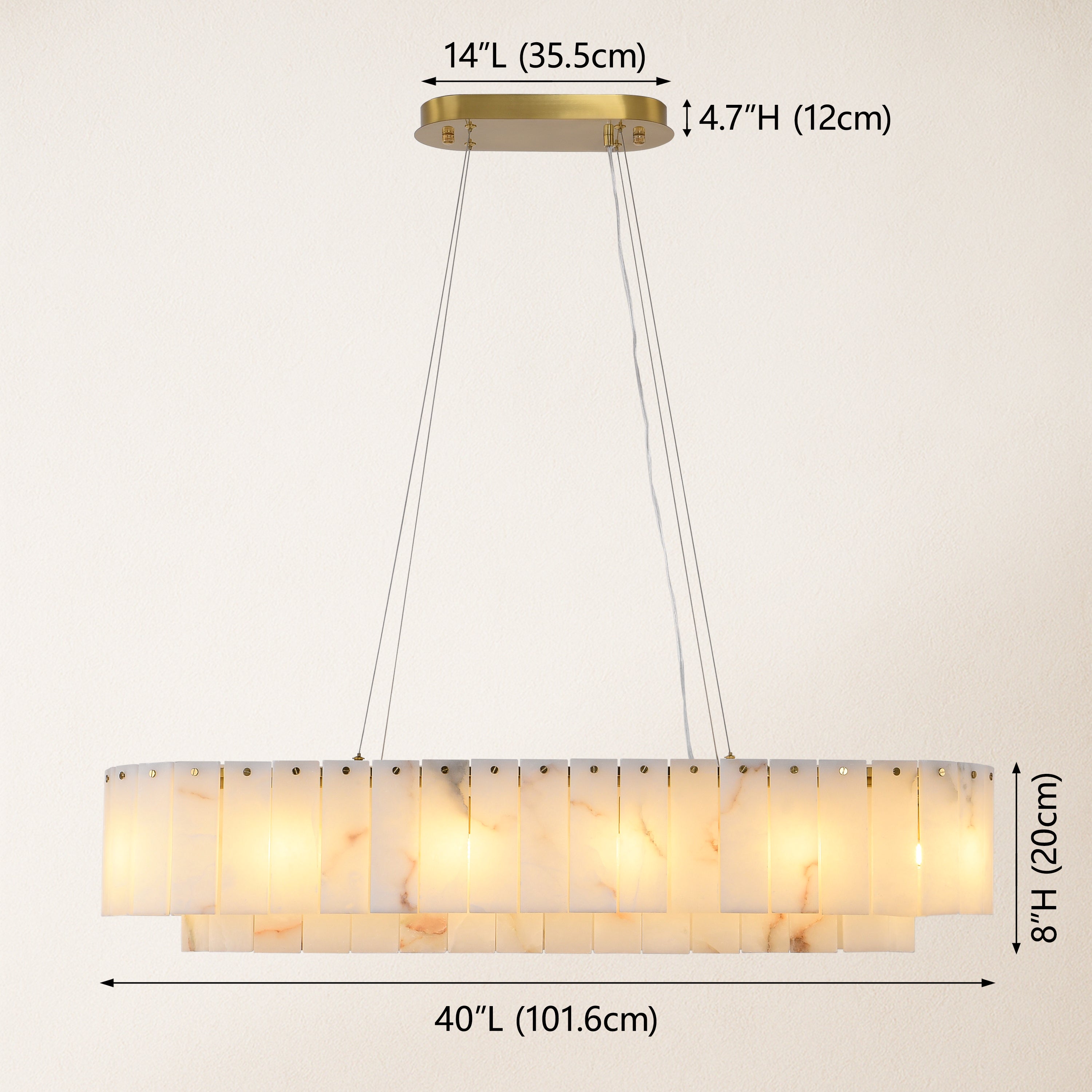 Sawyer Alabaster Oval Chandelier 40