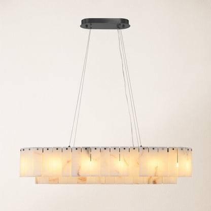 Sawyer Alabaster Rectangle Chandelier 137cm L