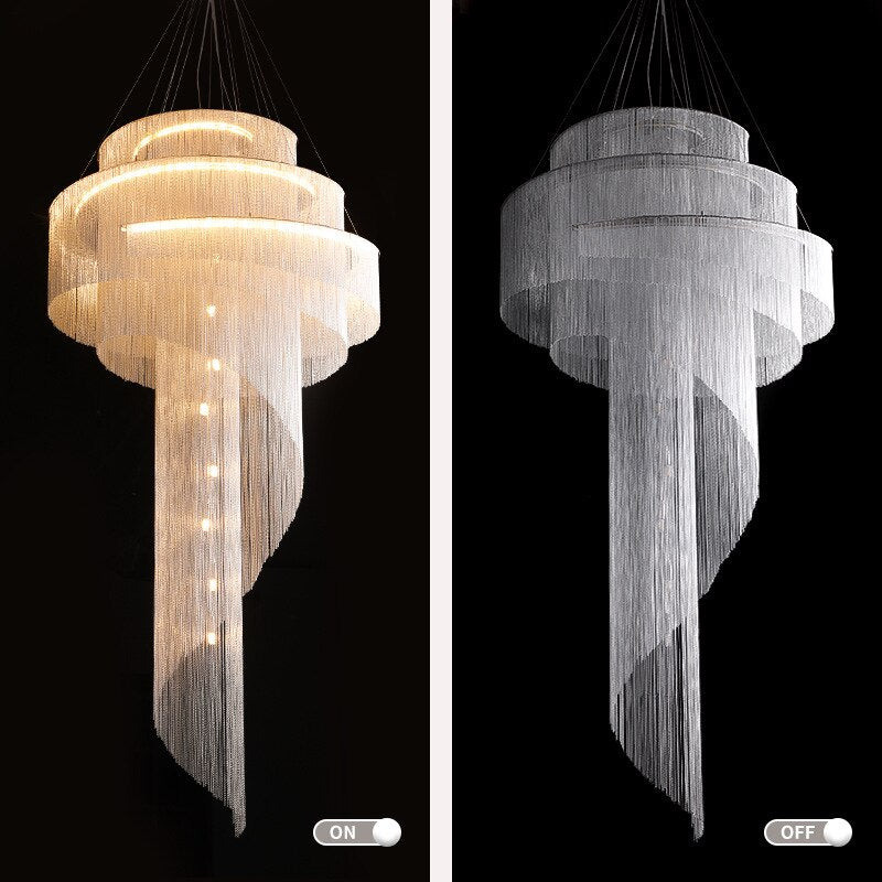 Teresa Cadena Metal Chain Tassel Entryway Chandelier