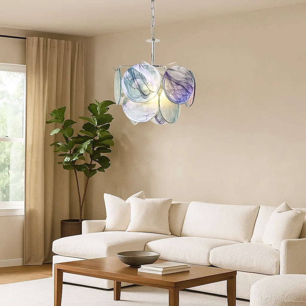 Murello Murano Disc Glass Round Chandelier