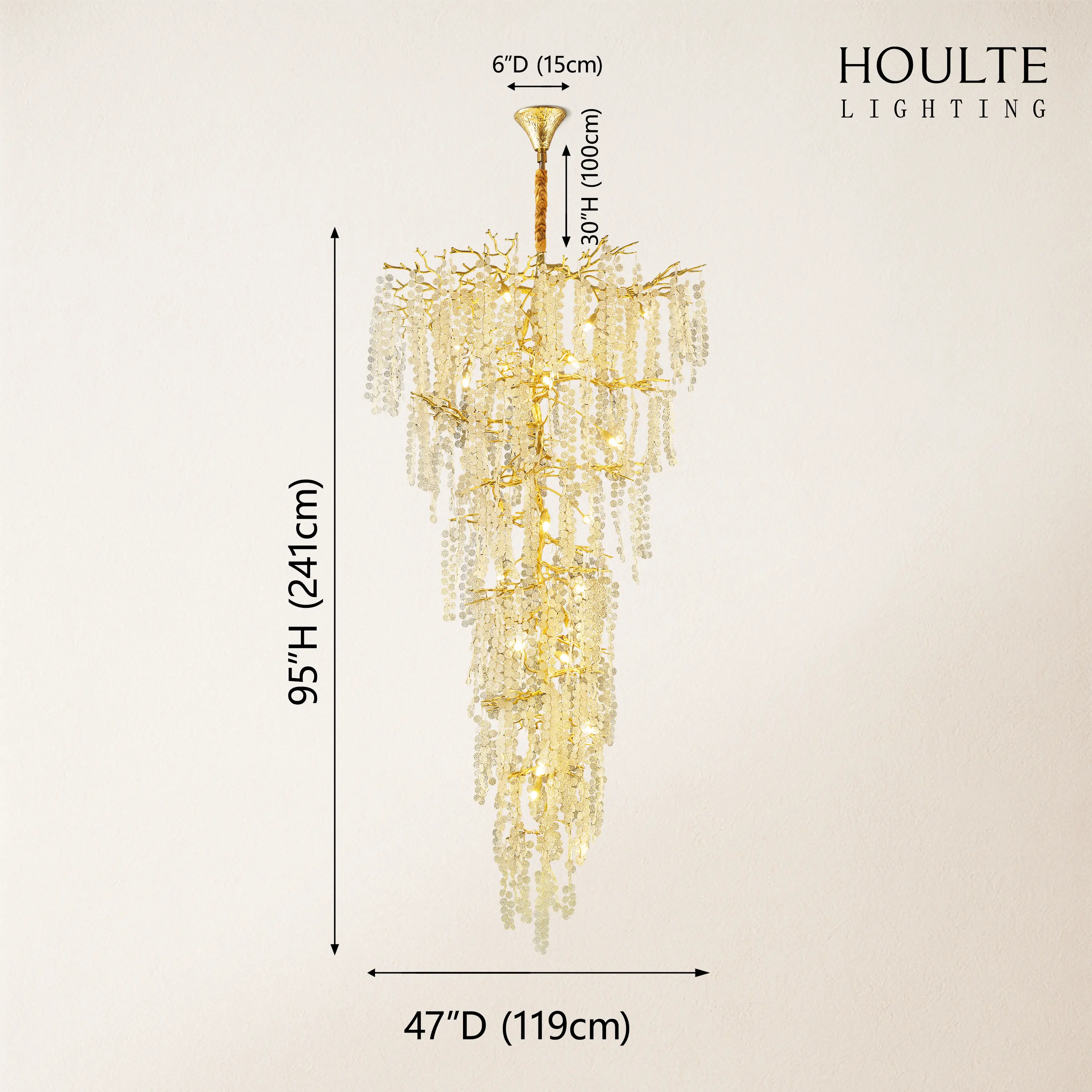 Shiro Noda Crystal Tree Branch Chandelier 95"