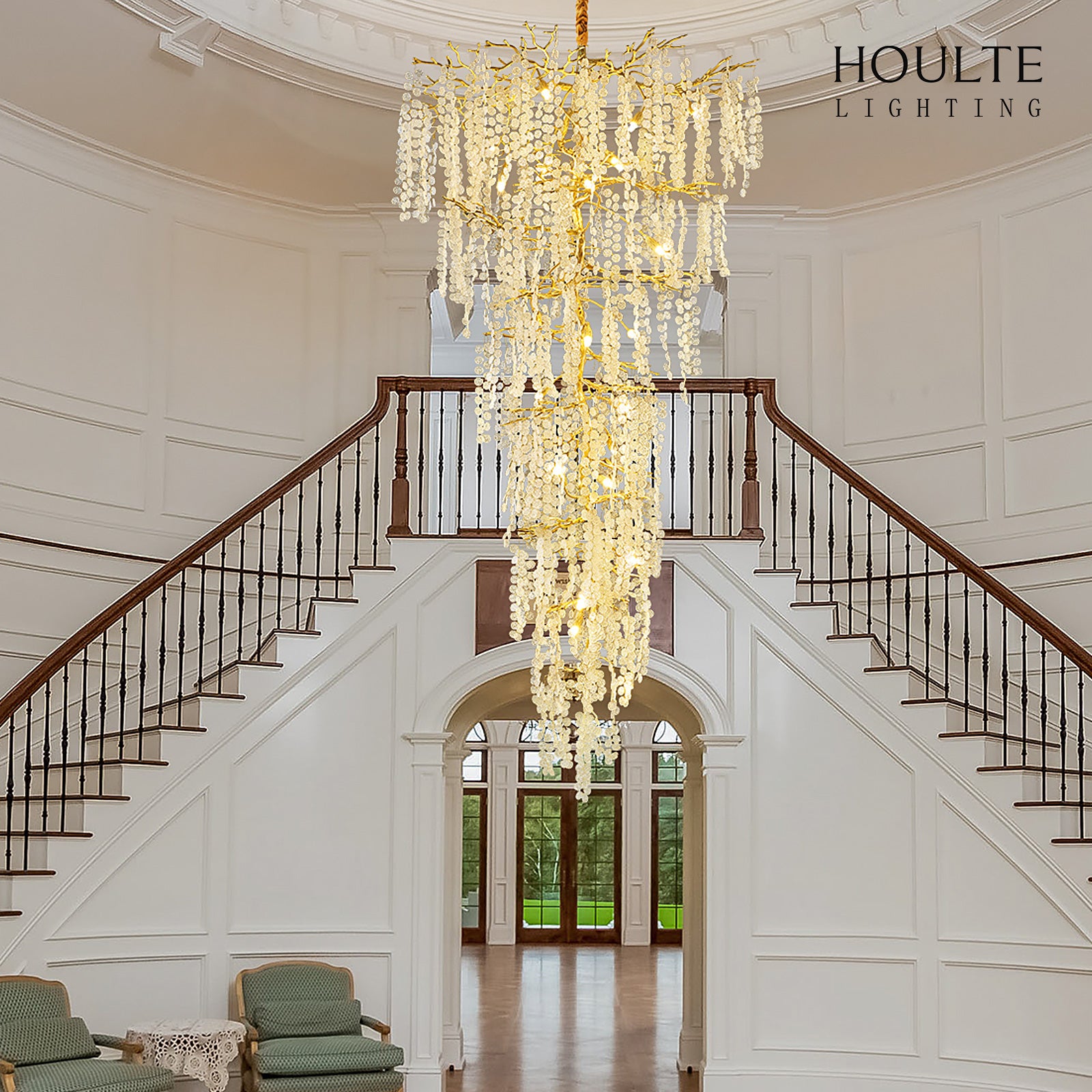 Shiro Noda Crystal Tree Branch Chandelier 95"