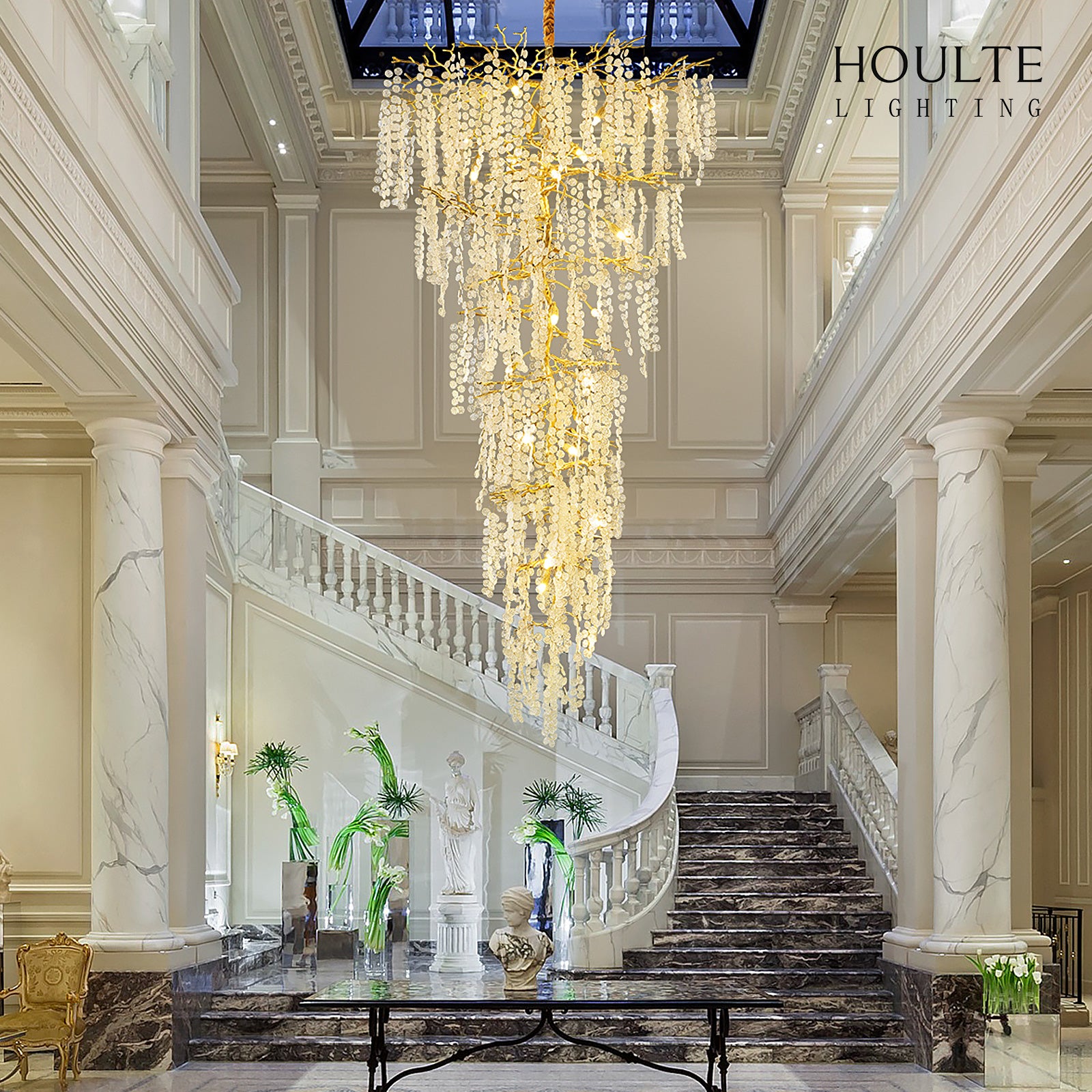 Shiro Noda Crystal Tree Branch Chandelier 95"