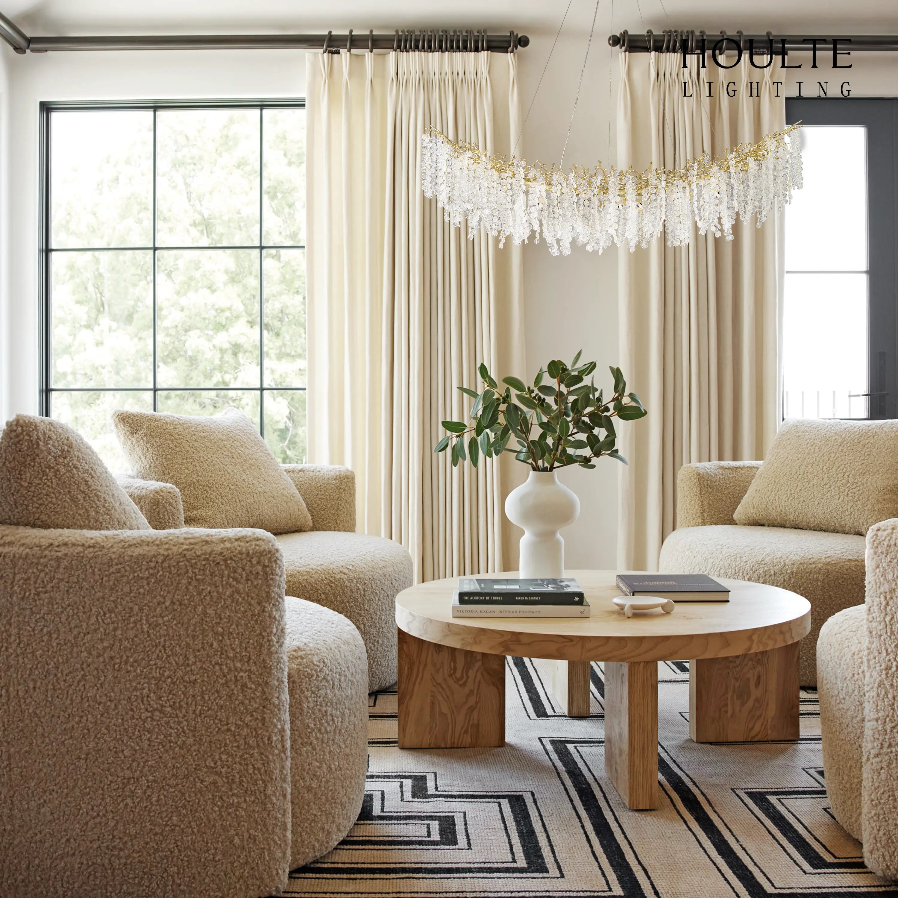 Shiro Noda Crystal Tree Branch Linear Chandelier 72"