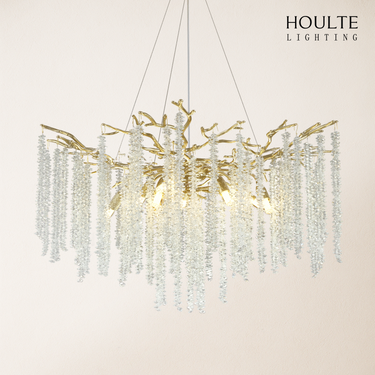 Snow Tree Branch Crystal Chandelier 30"D