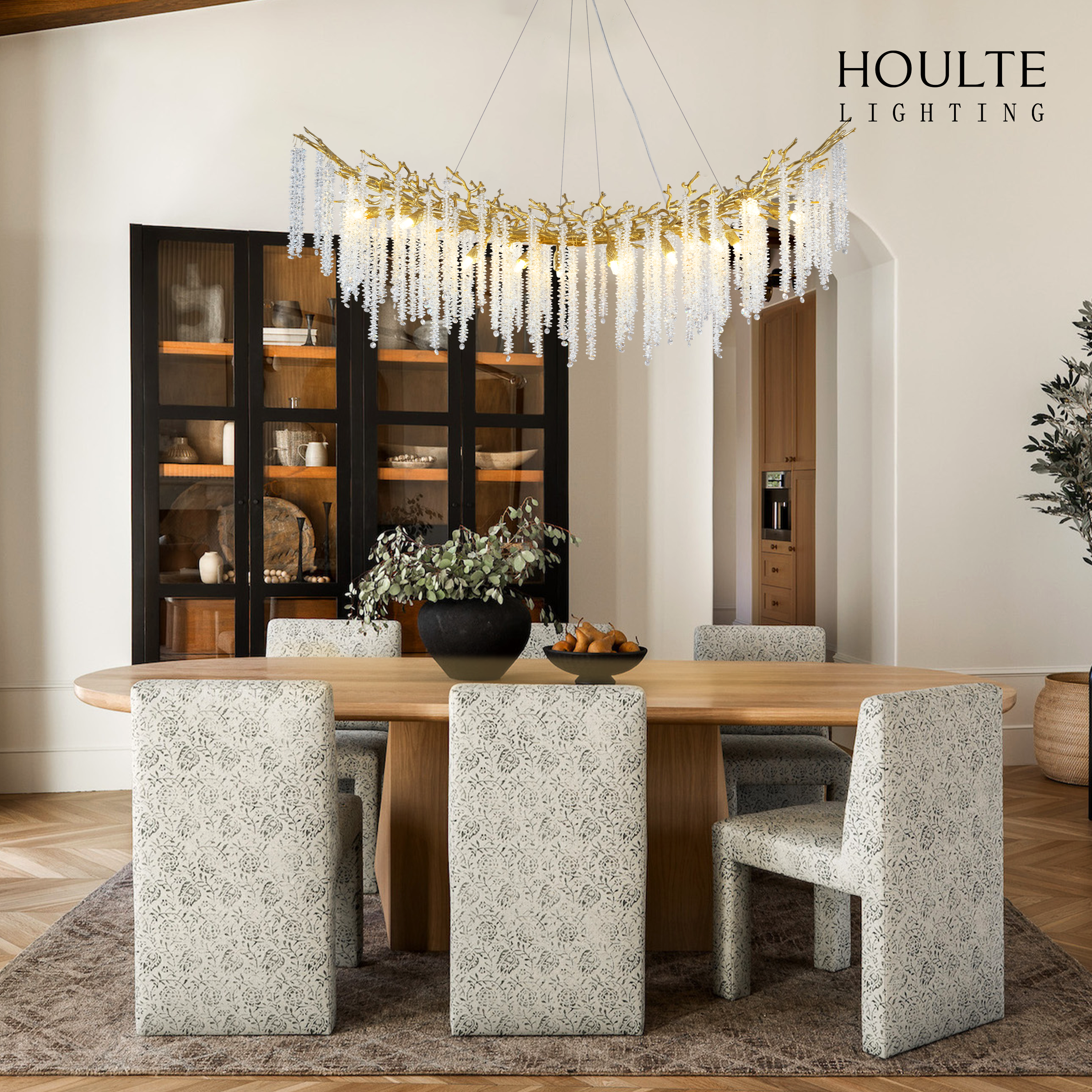 Snow Tree Branches Linear Chandelier 55''L