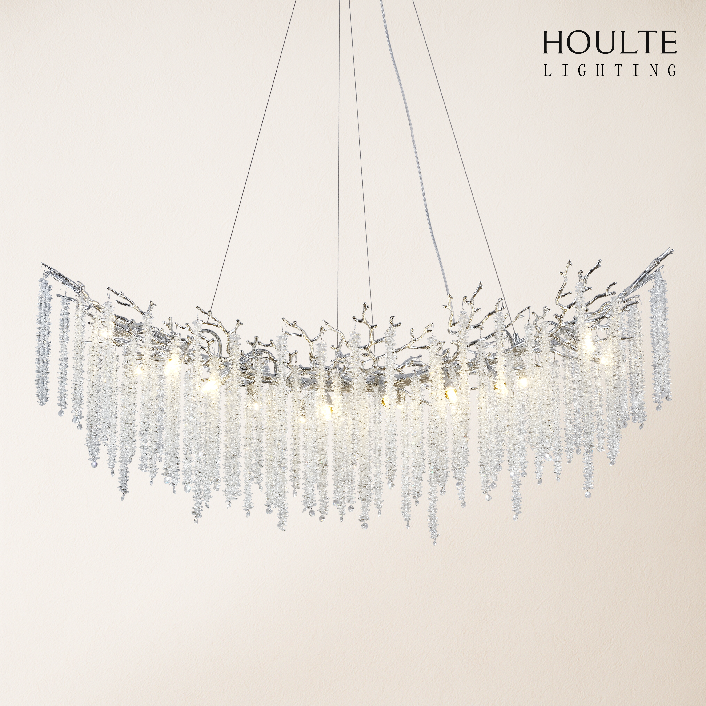 Snow Tree Branches Linear Chandelier 55''L