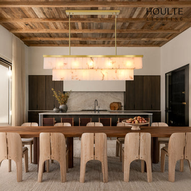 Solmare Alabaster Rectangular Chandelier 54"