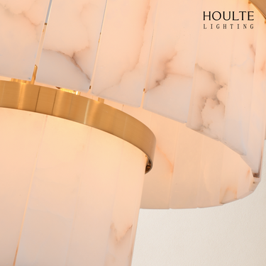 Solmare Alabaster Round Chandelier 34"