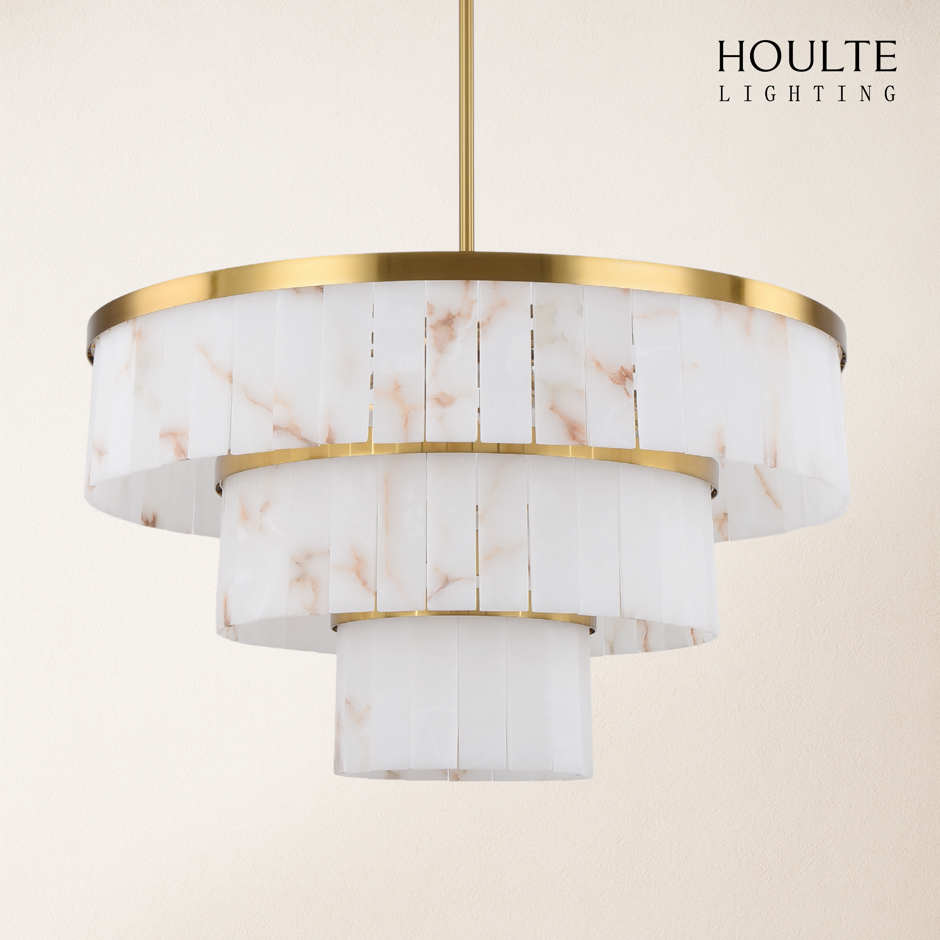 Solmare Alabaster Round Chandelier 34"