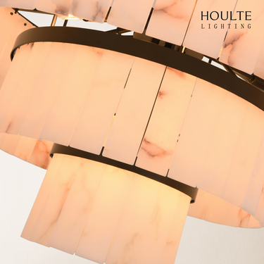 Solmare Alabaster Round Chandelier 34"