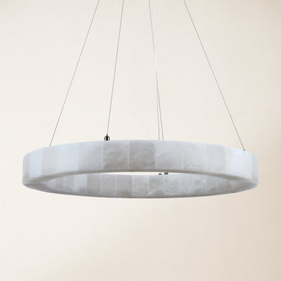 Soluna Alabaster Round Chandelier 30"D