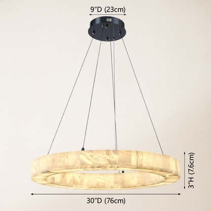 Soluna Alabaster Round Chandelier 30"D