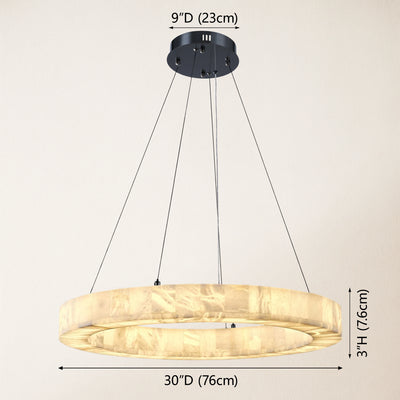Soluna Alabaster Round Chandelier 30"D