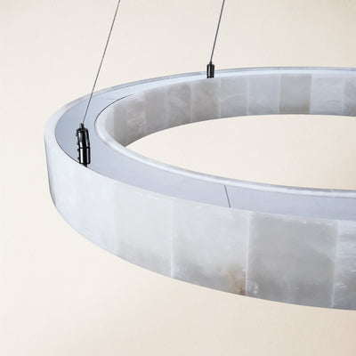 Soluna Alabaster Round Chandelier 30"D