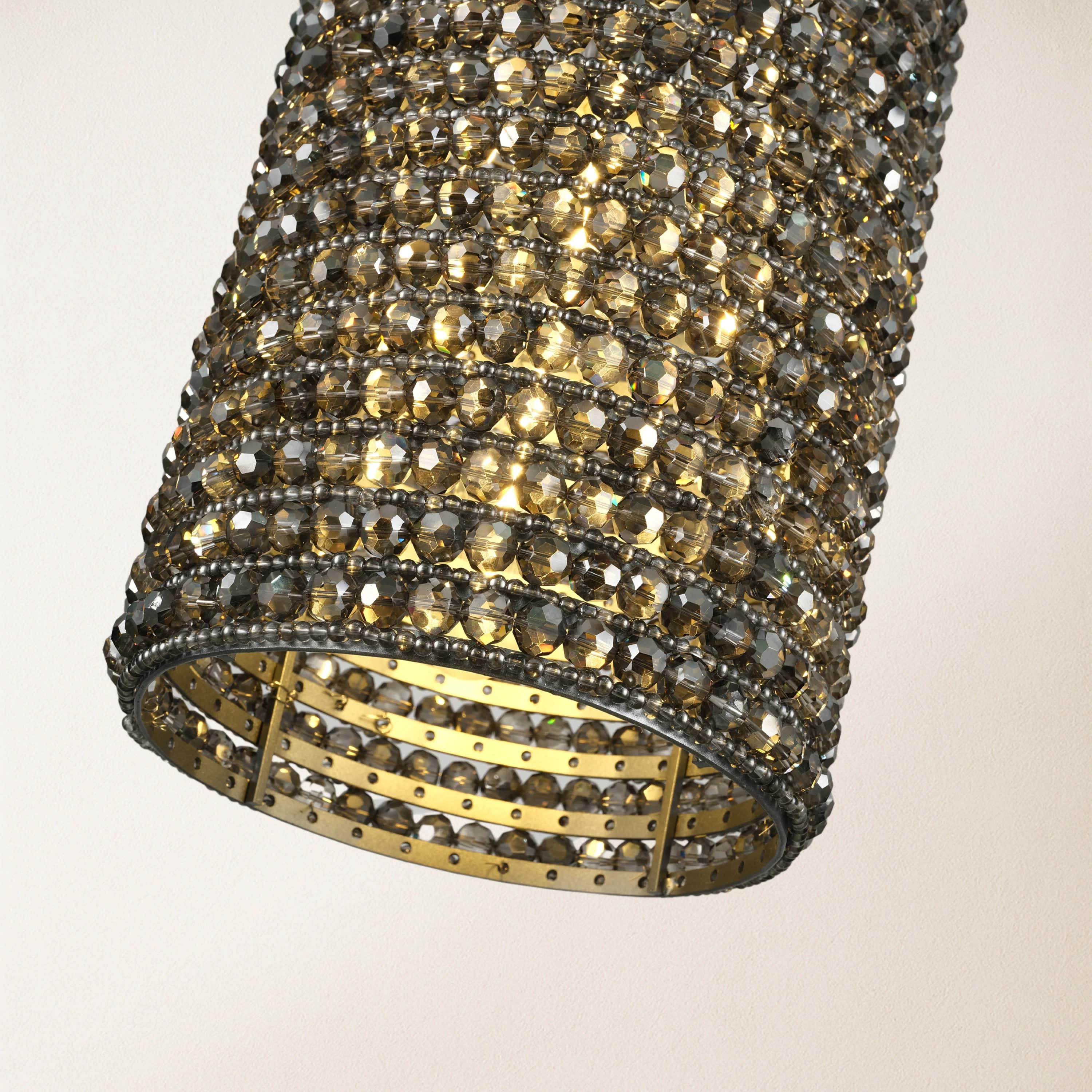 Stellar Beads Pendant Lights Smoke Clear 12"