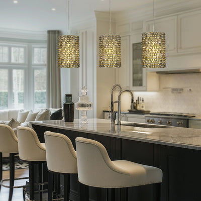 Stellar Beads Pendant Lights Smoke Clear 12"